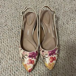Flowery shoes worn once